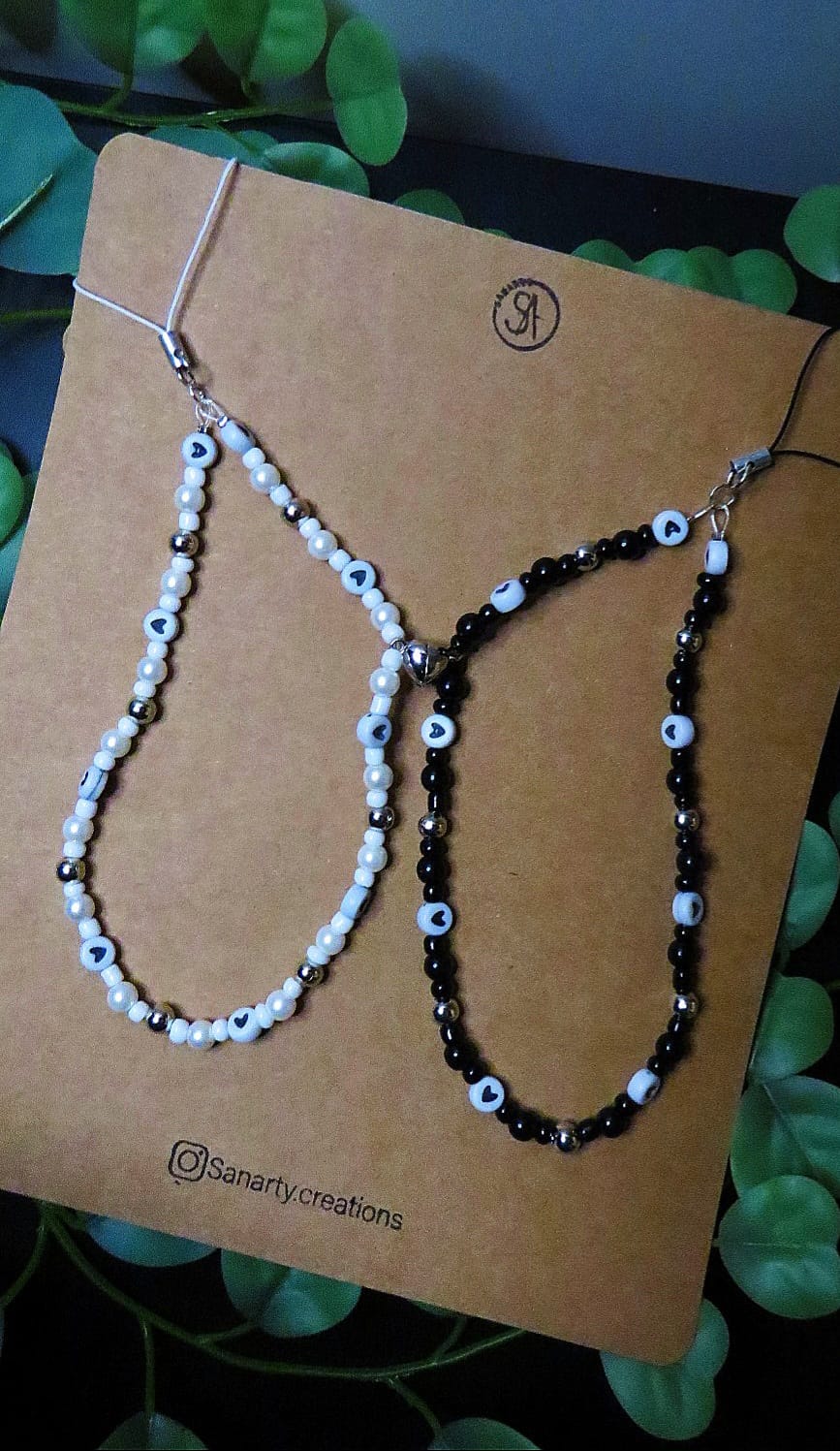 Phone cord set white/black